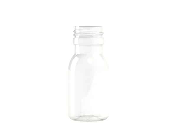 Frasco PET 10ml cilindrico PP18 transparente