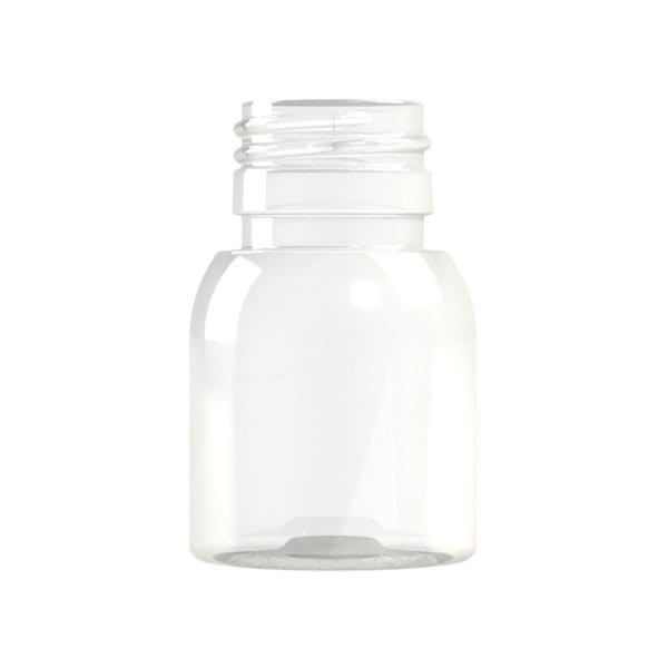 Frasco PET 40ml cilindrico PP28 transparente