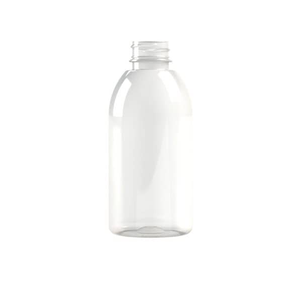 Frasco PET 250ml M1 cilindrico 28-410 INV transparente