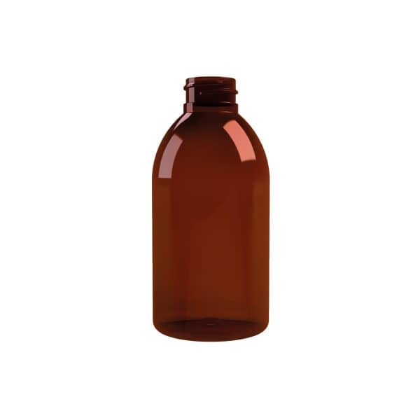 Frasco PET 250ml M1 cilíndrico 28/410 âmbar