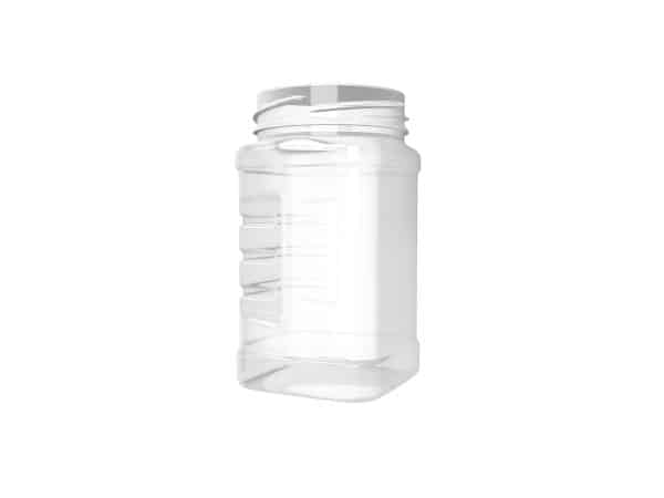 Frasco PET 300ml M4 quadrado c_pega BL 63  transparente