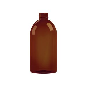 Frasco PET 500ml M1 cilindrico 28-410 INV ambar 35g