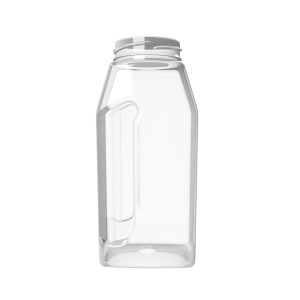 Frasco PET 1000ml M1 retangular c_pega BL 63 transparente