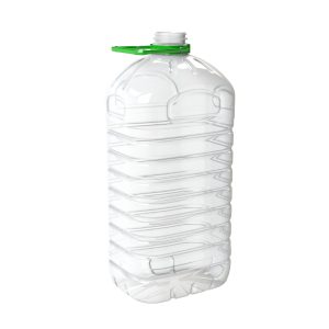 Garrafão PET 5000ml M1 retangular transparente c_asa verde