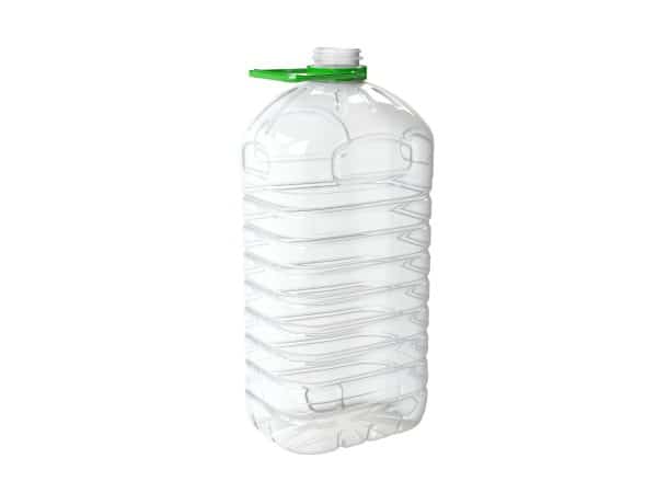Garrafão PET 5000ml M1 retangular transparente c_asa verde