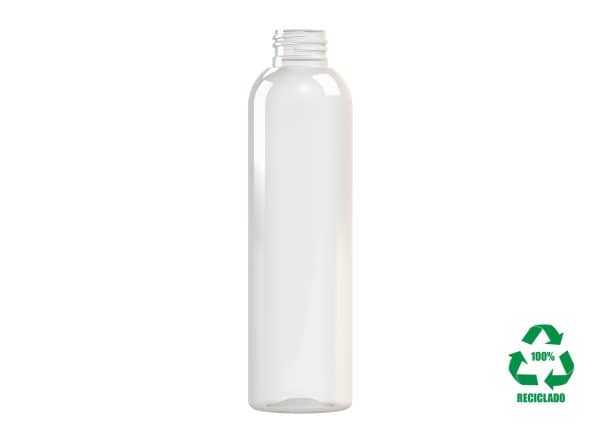 Frasco rPET100 200ml M2 cilíndrico 24-410 transparente