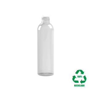 Frasco rPET100 250ml M2 cilindrico 24-410 transparente