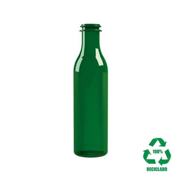 Frasco rPET100 250ml M3 cilindrico 29-21 verde translucido