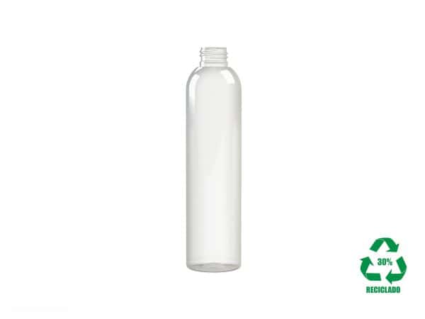 Frasco rPET30 250ml M2 cilíndrico 24-410 transparente