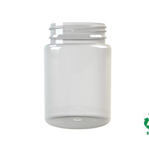 Frasco rPET100 300ml M4 cilíndrico BL 63 1E INV transparente