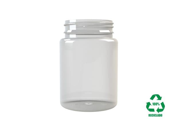 Frasco rPET100 300ml M4 cilíndrico BL 63 1E INV transparente