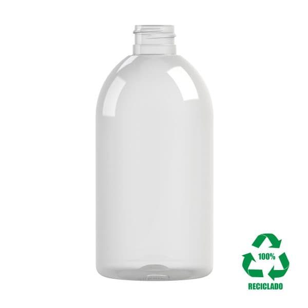 Frasco rPET100 500ml M1 cilindrico 28-410 transparente