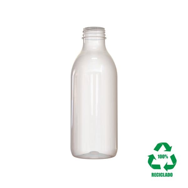 Frasco rPET100 750ml M6 cilindrico 38 3E c_anel transparente