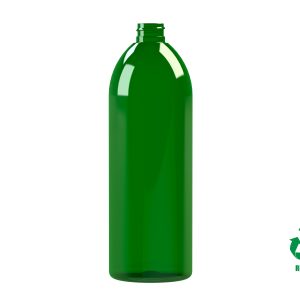 Frasco rPET100 1000ml M1 cilíndrico 28/410 verde 35g