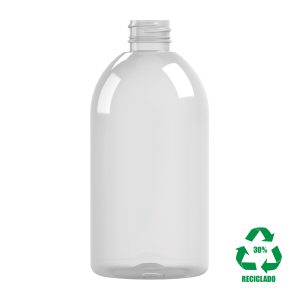 Frasco rPET30 500ml M1 cilindrico 28-410 INV transparente