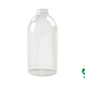 Frasco rPET30 500ml M1 cilíndrico 29/21 transparente 43gr