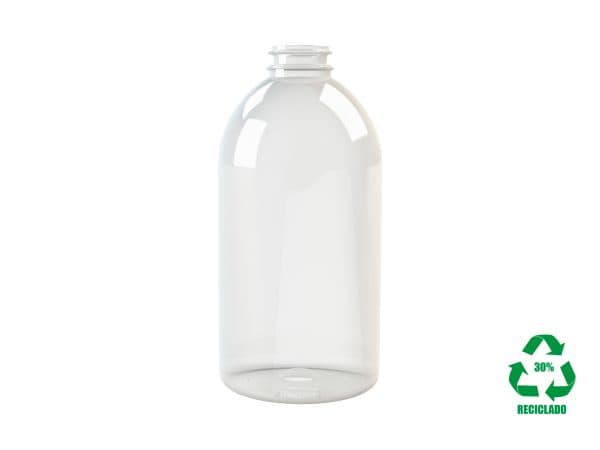 Frasco rPET30 500ml M1 cilíndrico 29/21 transparente 43gr
