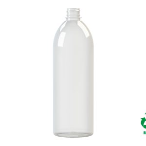 Frasco rPET30 1000ml M1 cilíndrico 28/410 INV c/anel transparente 45g